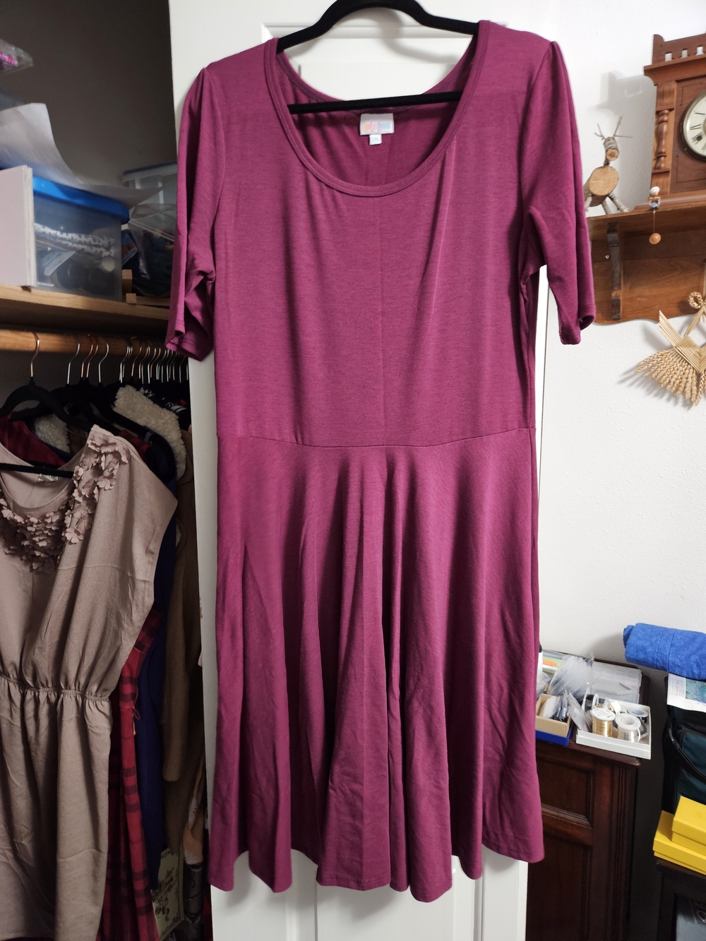 LuLaRoe Nicole Scoop Neck Midi Dress